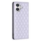 For iPhone 17 Diamond Lattice Magnetic Leather Flip Phone Case(Purple) - 3