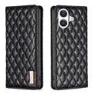 For iPhone 17 Diamond Lattice Magnetic Leather Flip Phone Case(Black) - 1