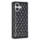 For iPhone 17 Diamond Lattice Magnetic Leather Flip Phone Case(Black) - 3