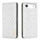 For iPhone 17 Air Diamond Lattice Magnetic Leather Flip Phone Case(White) - 1