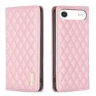 For iPhone 17 Air Diamond Lattice Magnetic Leather Flip Phone Case(Pink) - 1