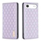 For iPhone 17 Air Diamond Lattice Magnetic Leather Flip Phone Case(Purple) - 1