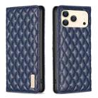 For iPhone 17 Pro Max Diamond Lattice Magnetic Leather Flip Phone Case(Blue) - 1