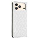 For iPhone 17 Pro Max Diamond Lattice Magnetic Leather Flip Phone Case(White) - 3
