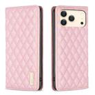 For iPhone 17 Pro Max Diamond Lattice Magnetic Leather Flip Phone Case(Pink) - 1