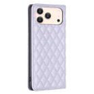 For iPhone 17 Pro Max Diamond Lattice Magnetic Leather Flip Phone Case(Purple) - 3