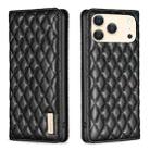 For iPhone 17 Pro Max Diamond Lattice Magnetic Leather Flip Phone Case(Black) - 1