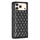 For iPhone 17 Pro Max Diamond Lattice Magnetic Leather Flip Phone Case(Black) - 3