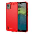 For Nokia C110 Brushed Texture Carbon Fiber TPU Phone Case(Red) - 1