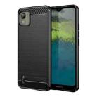 For Nokia C110 Brushed Texture Carbon Fiber TPU Phone Case(Black) - 1