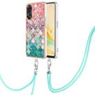 For OPPO Reno8 T 4G Electroplating IMD TPU Phone Case with Lanyard(Colorful Scales) - 1