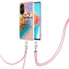 For OPPO A98 Electroplating IMD TPU Phone Case with Lanyard(Dream Butterfly) - 1