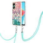 For OPPO A78 4G Electroplating IMD TPU Phone Case with Lanyard(Colorful Scales) - 1