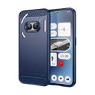 For Nothing Phone 2a Brushed Texture Carbon Fiber TPU Phone Case(Blue) - 1