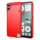 For Nothing CMF Phone 1 Brushed Texture Carbon Fiber TPU Phone Case(Red) - 1