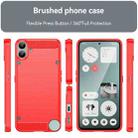 For Nothing CMF Phone 1 Brushed Texture Carbon Fiber TPU Phone Case(Red) - 2