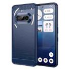 For Nothing Phone 3a Carbon Fiber Brushed Texture TPU Phone Case(Blue) - 1
