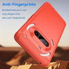 For Nothing Phone 3a Carbon Fiber Brushed Texture TPU Phone Case(Red) - 3