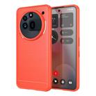 For Nothing Phone 3a Pro Carbon Fiber Brushed Texture TPU Phone Case(Red) - 1