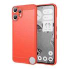 For Nothing CMF Phone 2 Pro Carbon Fiber Brushed Texture TPU Phone Case(Red) - 1