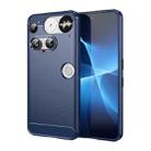 For Nothing Phone 3 Carbon Fiber Brushed Texture TPU Phone Case(Blue) - 1