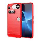 For Nothing Phone 3 Carbon Fiber Brushed Texture TPU Phone Case(Red) - 1