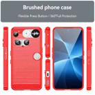 For Nothing Phone 3 Carbon Fiber Brushed Texture TPU Phone Case(Red) - 2