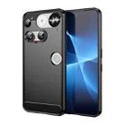 For Nothing Phone 3 Carbon Fiber Brushed Texture TPU Phone Case(Black) - 1