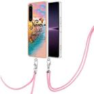 For Sony Xperia 1 IV Electroplating IMD TPU Phone Case with Lanyard(Dream Butterfly) - 1