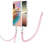 For Sony Xperia 5 IV Electroplating IMD TPU Phone Case with Lanyard(Dream Butterfly) - 1