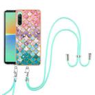 For Sony Xperia 10 IV Electroplating IMD TPU Phone Case with Lanyard(Colorful Scales) - 3