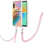 For Sony Xperia 10 IV Electroplating IMD TPU Phone Case with Lanyard(Dream Butterfly) - 1