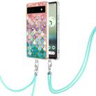 For Google Pixel 6a Electroplating IMD TPU Phone Case with Lanyard(Colorful Scales) - 1