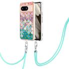 For Google Pixel 8 Electroplating IMD TPU Phone Case with Lanyard(Colorful Scales) - 1