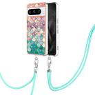For Google Pixel 8 Pro Electroplating IMD TPU Phone Case with Lanyard(Colorful Scales) - 1