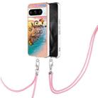 For Google Pixel 8 Pro Electroplating IMD TPU Phone Case with Lanyard(Dream Butterfly) - 1