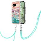 For Google Pixel 8a Electroplating IMD TPU Phone Case with Lanyard(Colorful Scales) - 1