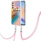 For Samsung Galaxy A24 4G Electroplating IMD TPU Phone Case with Lanyard(Dream Butterfly) - 1