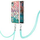 For Nokia C12 Electroplating IMD TPU Phone Case with Lanyard(Colorful Scales) - 1