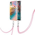 For Nokia C12 Electroplating IMD TPU Phone Case with Lanyard(Dream Butterfly) - 1