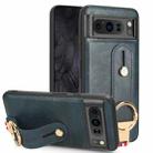 For Google Pixel 8 Pro Wristband Leather Back Phone Case(Blue) - 1
