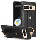 For Google Pixel 7 Wristband Leather Back Phone Case(Black) - 1