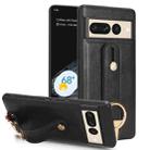 For Google Pixel 7 Pro Wristband Leather Back Phone Case(Black) - 1