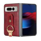 For Google Pixel Fold Wristband Leather Back Phone Case(Red) - 1