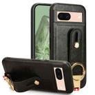 For Google Pixel 8a Wristband Leather Back Phone Case(Black) - 1