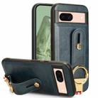 For Google Pixel 8a Wristband Leather Back Phone Case(Blue) - 1