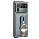 For Tecno Phantom V Fold2 Wristband Leather Back Phone Case(Blue) - 2