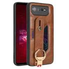For Asus ROG Phone 6 / ROG6 Wristband Leather Back Phone Case(Brown) - 1