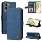 For vivo Y200 / V29e Global Skin Feel Life Tree Metal Button Leather Phone Case(Blue) - 1