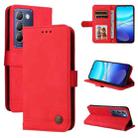 For vivo Y100 5G IDN / Y200e 5G Global Skin Feel Life Tree Metal Button Leather Phone Case(Red) - 1